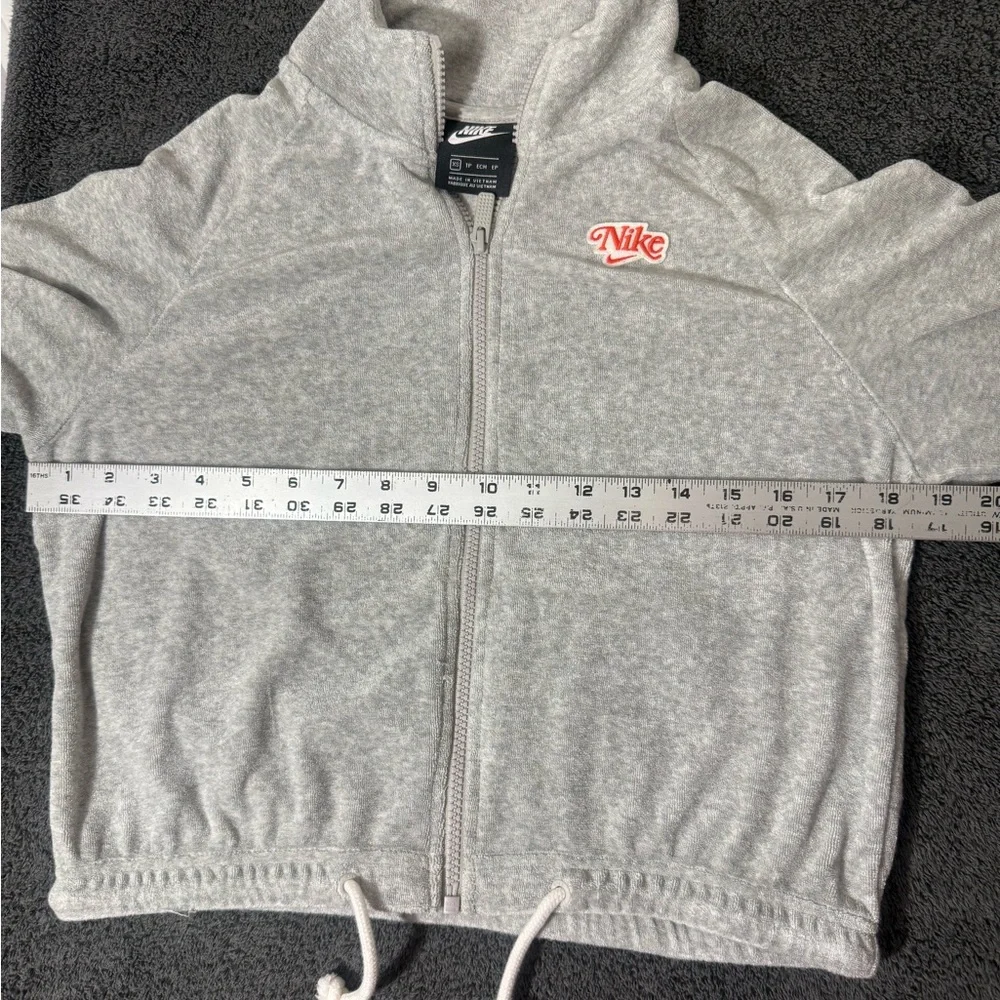 Nike Heather Gray Terry Cloth Zip-Up Jacket- Size XS - Picture 4 of 5